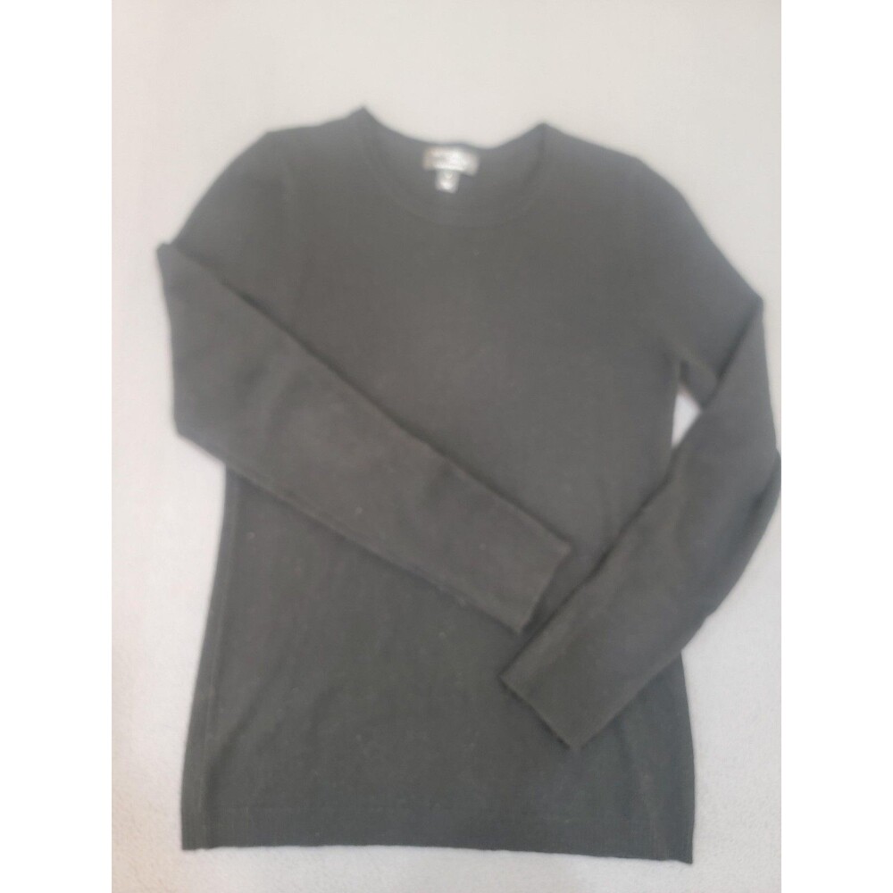 Morgan Taylor Sweater Womens Small Black‎ 100% Cashmere Crewneck Pullover Knit